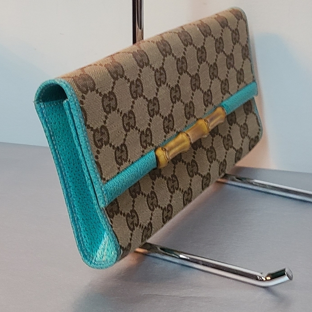 Gucci Monogram Bamboo Bar Clutch / Crossbody - Picture 10 of 15